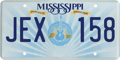 MS license plate JEX158
