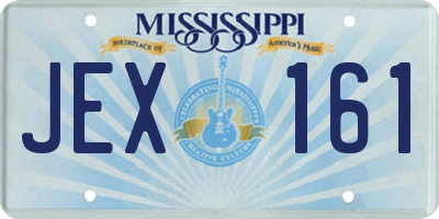 MS license plate JEX161