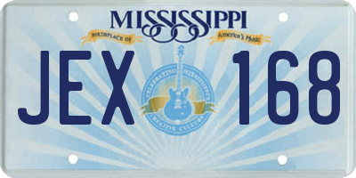 MS license plate JEX168