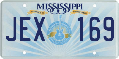 MS license plate JEX169