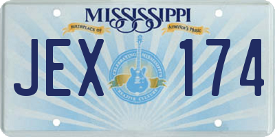 MS license plate JEX174