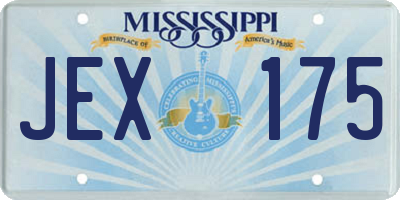 MS license plate JEX175