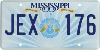 MS license plate JEX176