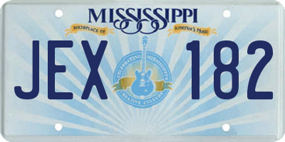 MS license plate JEX182