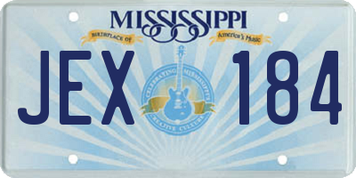 MS license plate JEX184