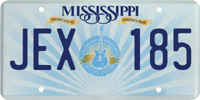MS license plate JEX185