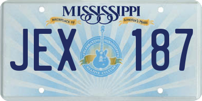 MS license plate JEX187