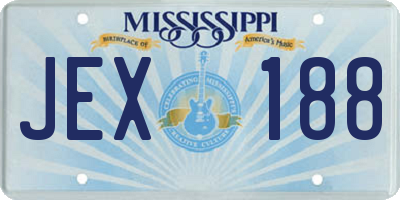 MS license plate JEX188