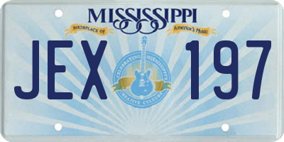 MS license plate JEX197