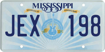 MS license plate JEX198