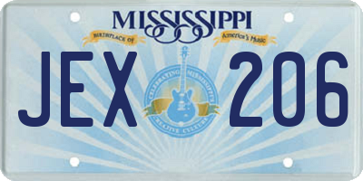 MS license plate JEX206