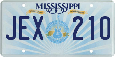 MS license plate JEX210