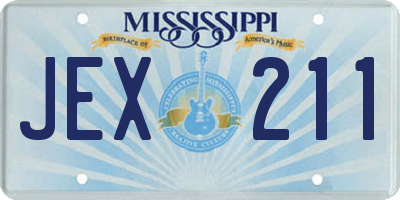 MS license plate JEX211