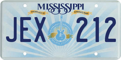 MS license plate JEX212