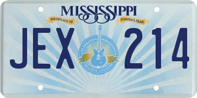 MS license plate JEX214