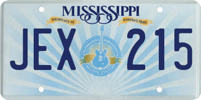 MS license plate JEX215
