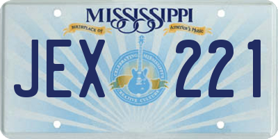 MS license plate JEX221