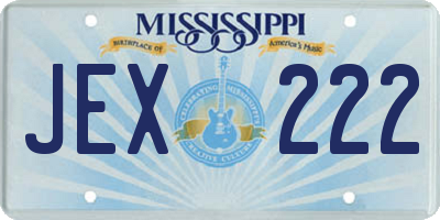 MS license plate JEX222