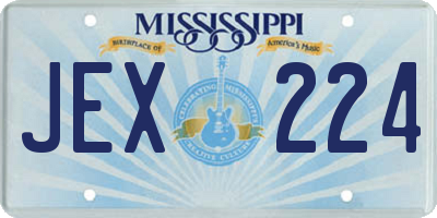 MS license plate JEX224