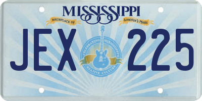 MS license plate JEX225