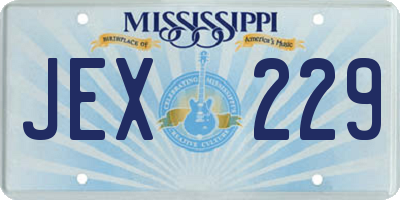 MS license plate JEX229
