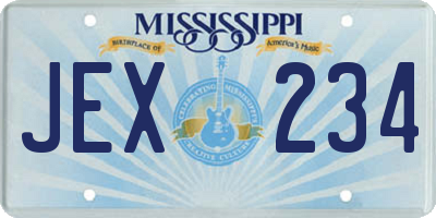 MS license plate JEX234