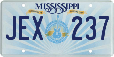 MS license plate JEX237