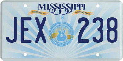 MS license plate JEX238