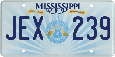 MS license plate JEX239