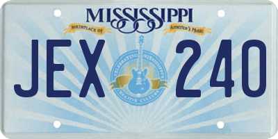 MS license plate JEX240