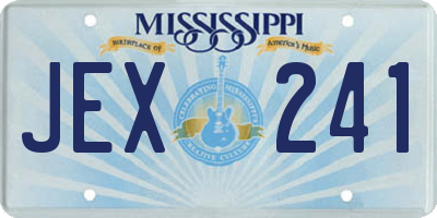 MS license plate JEX241