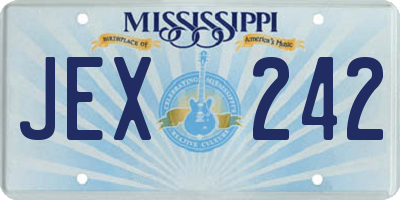 MS license plate JEX242