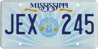 MS license plate JEX245