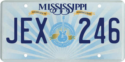 MS license plate JEX246