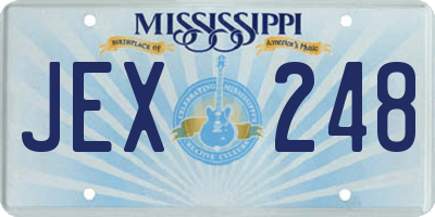MS license plate JEX248