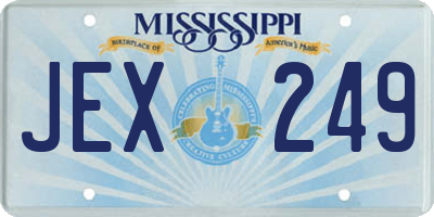 MS license plate JEX249
