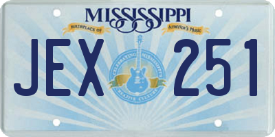 MS license plate JEX251