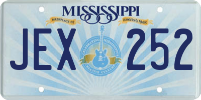 MS license plate JEX252