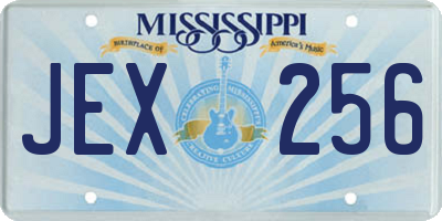 MS license plate JEX256