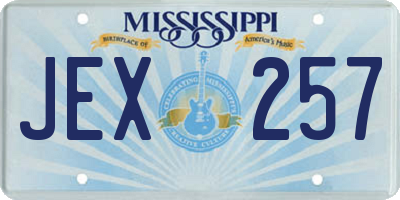 MS license plate JEX257