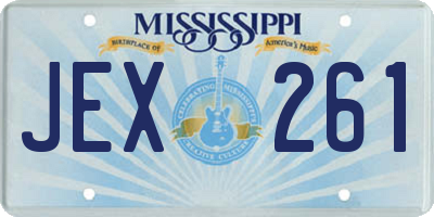 MS license plate JEX261