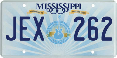 MS license plate JEX262