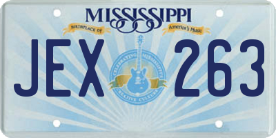 MS license plate JEX263