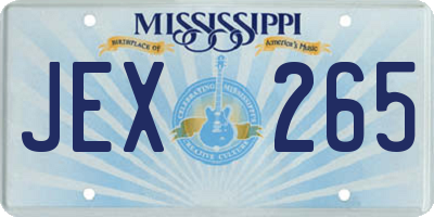 MS license plate JEX265