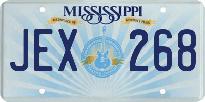 MS license plate JEX268