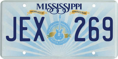 MS license plate JEX269