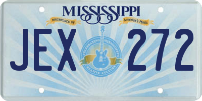 MS license plate JEX272