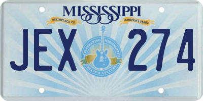 MS license plate JEX274