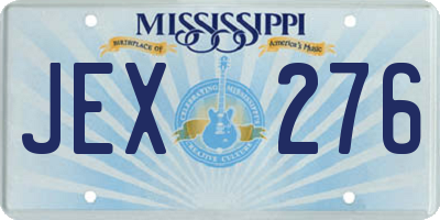 MS license plate JEX276
