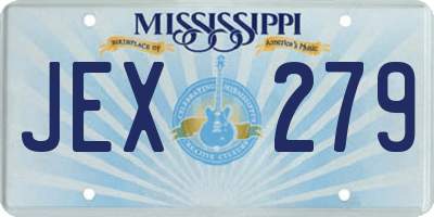 MS license plate JEX279